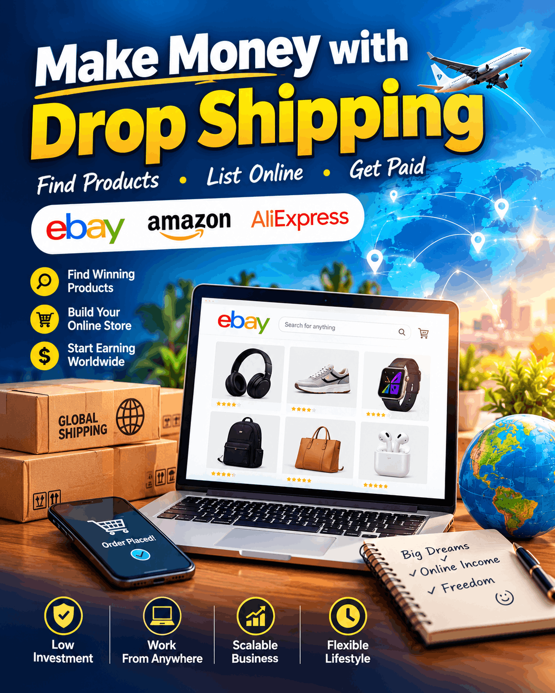 Make Money with Drop Shipping digital ebook cover